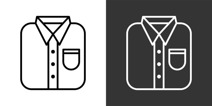 Shirt Black And White Icon Set Collection Pack Vector Illustration