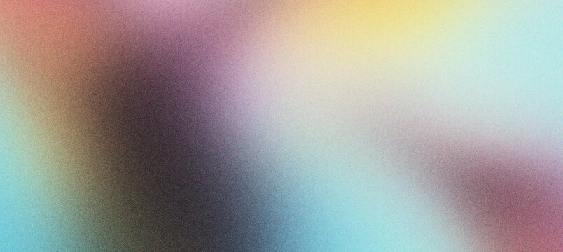 Grainy gradient background with soft pastel colors and film noise texture. Abstract blurry mesh backdrop for modern graphic design. Vibrant ethereal wallpaper for social media and web banners.