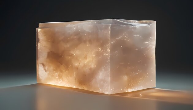 Luxurious translucent alabaster stone backdrop with soft warm internal glow