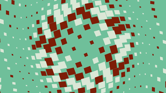 Abstract pixel art with red squares pattern