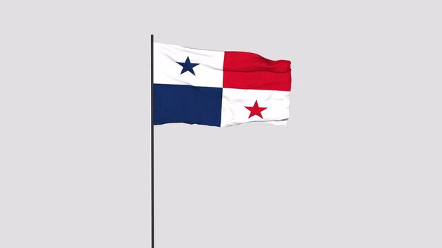 Panama Flag Animation 4K Transparent Background with Alpha Channel