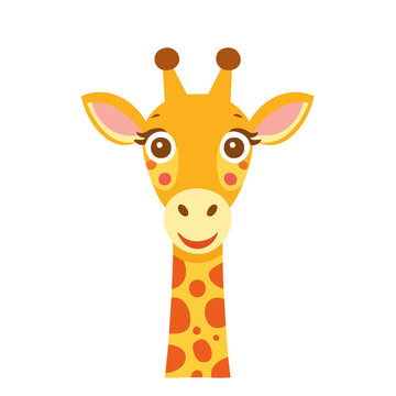 Cute cartoon giraffe head illustration