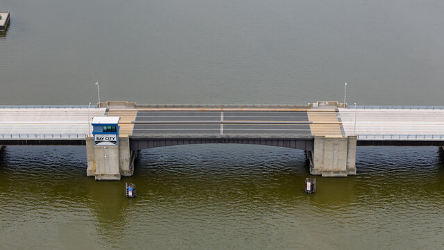 Independence Bridge spanning Saginaw River in Bay City Michigan