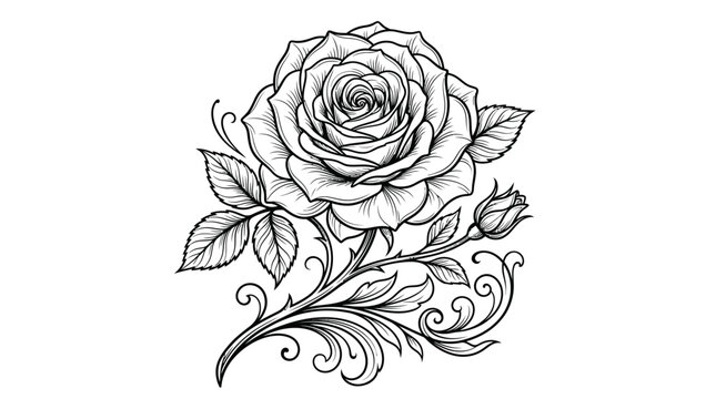 black rose vector illustration