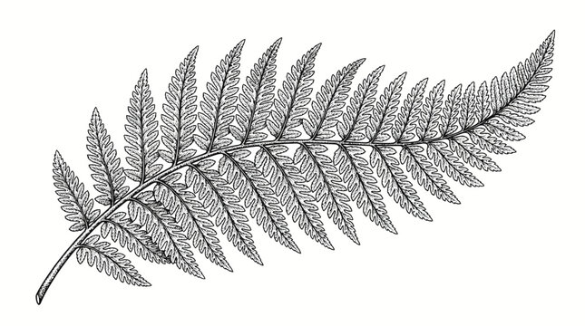fern leaf isolated on white