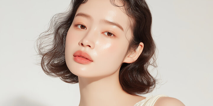美容, 女性, スキンケア, 化粧品, ビューティー, 若い女性, 美肌, 日本人, アジア人, フェイシャル, メイク, 美容液, 保湿, クリーム, エイジングケア, 美容医療, エステ, 美容クリニック, 肌ケア, ナチュラルメイク, 透明感, ツヤ肌, モデル, 笑顔, ポートレート, クローズアップ, リラックス, 癒し, 健康的, 美白, コラーゲン, ヒアルロン酸, アンチエイジング