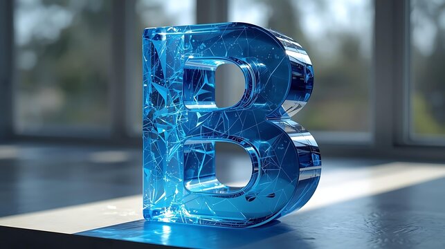 Letter E made of water splashing