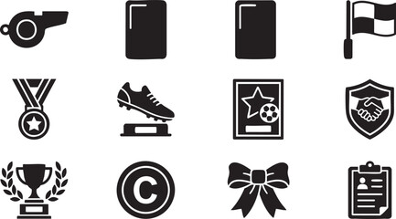 Soccer Stadium Infrastructure and Football Match Equipment Set © MohammadArafin