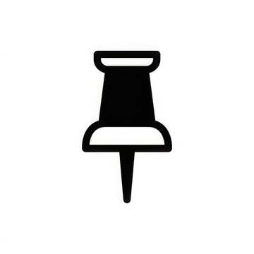 Minimalist black pushpin icon indicating an important location or pinned note