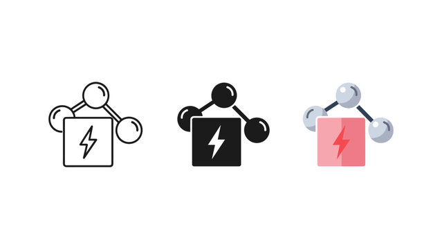 Electrical power connectivity icon featuring lightning bolt symbol and network connection nodes lightning connectivity