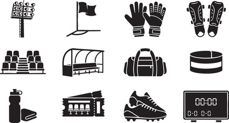 Soccer Stadium Infrastructure and Football Match Equipment Set © MohammadArafin