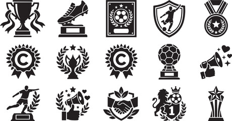 Soccer Tactical Board and Football Pitch Strategy Icons Set © MohammadArafin