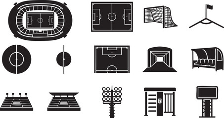 Soccer Stadium Infrastructure and Football Field Elements Set © MohammadArafin