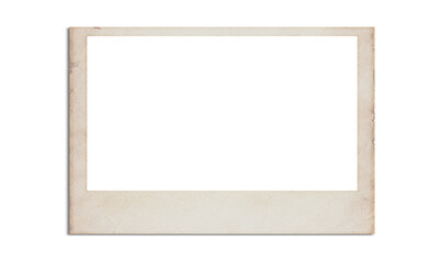 Fototapeta premium Wide vintage polaroid photo frame on transparent background with soft shadow.