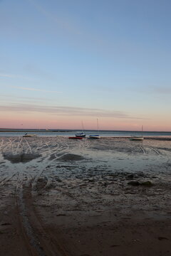 boats at sunset