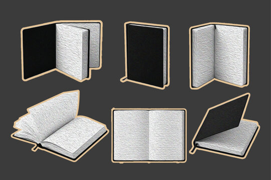 Retro halftone illustration of a stack of books sticker. Vintage book cutout style. Photocopy texture. Ideal for educational materials, libraries, study themes, school designs, posters