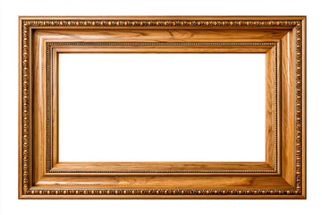 Fototapeta premium Wooden picture frame with detailed design sitting empty without an image