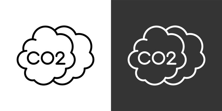 Co2 Black And White Icon Set Collection Pack Vector Illustration