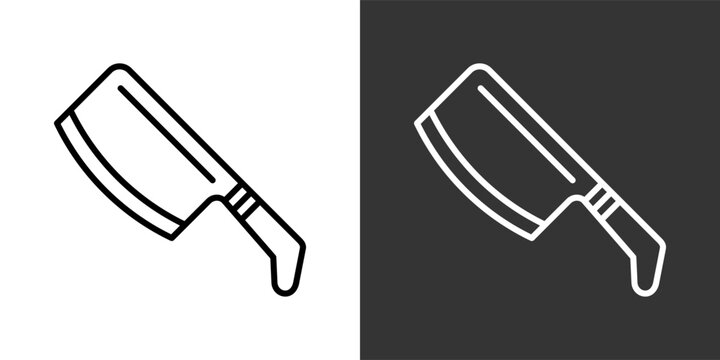 Knife Black And White Icon Set Collection Pack Vector Illustration