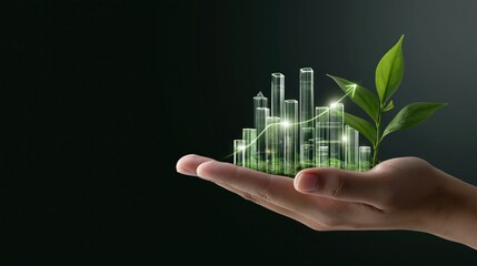 Naklejka premium Sustainable Investments: Growth through Green Finance Concept