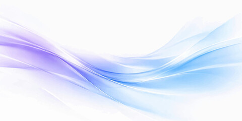 Fototapeta premium Abstract wavy lines of purple and blue flow across a clean white background, creating a serene and elegant design that evokes a sense of calm and modernity.