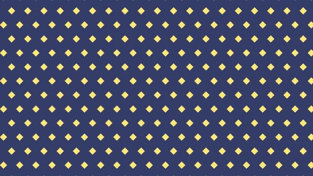 Seamless geometric pattern with small golden yellow diamond shapes on a deep navy blue background, offering an elegant and versatile decorative textile design