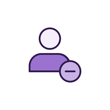 User remove icon in filled outline symbol style for user removal