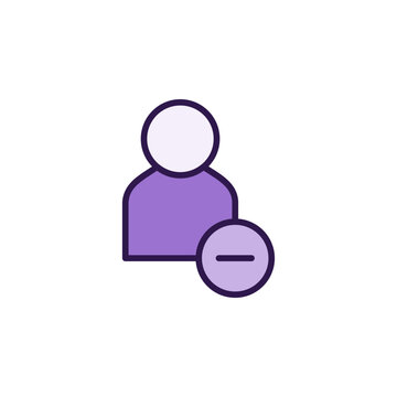 User remove icon in filled outline symbol style for user removal