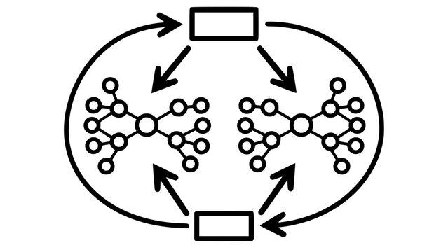 Dna replication process diagram with molecular structure