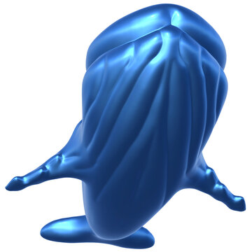 Frutiger Aero Blue Whale 3D Front View Fins Spread Glossy Render