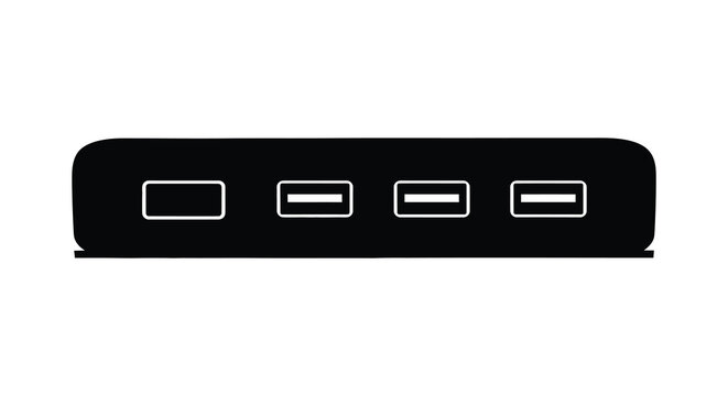 computer ports silhouette on a white background silhouette
