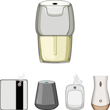 Automatic air freshener diffusers releasing scented mist to refresh interiors, neutralize odors and enhance home comfort with modern design and aroma technology