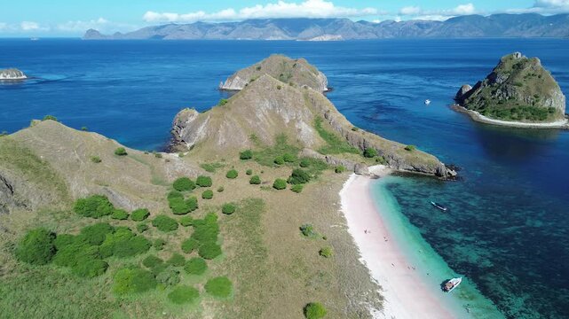 Aerial 4K Drone Footage Padar Island Komodo National Park Indonesia Volcanic Scenic