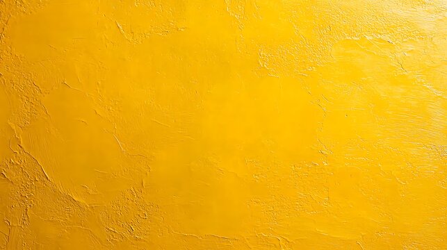 Bright yellow wall with textured plaster surface for interior design or background use