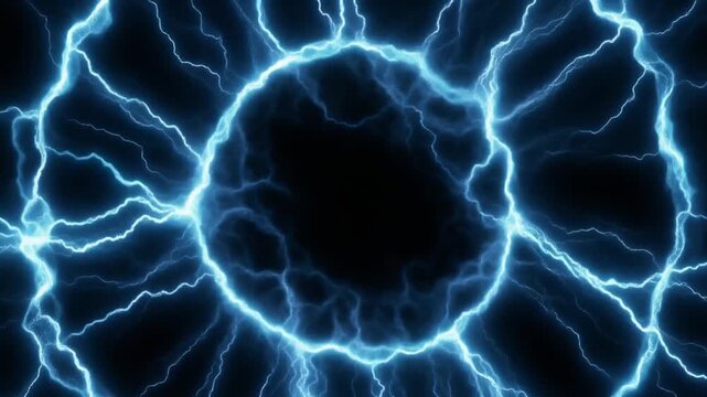 Powerful sci-fi energy pulse with expanding circular rings