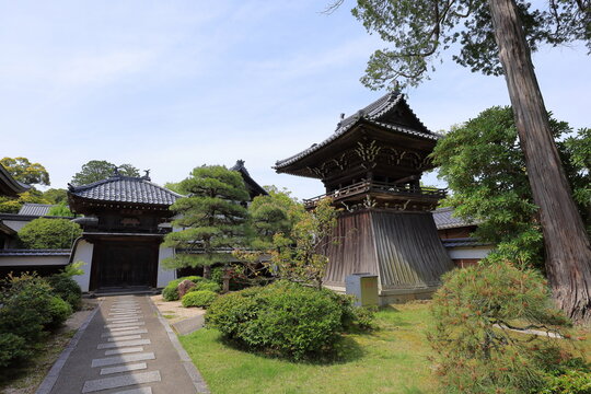 Chionji Temple, with a massive wooden gateway and shrine in Monju, Miyazu, Kyoto, Japan