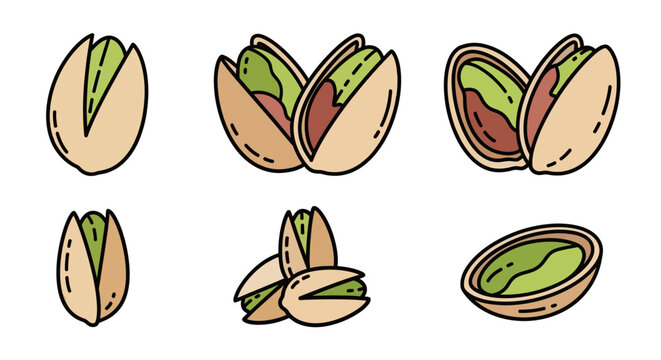 Pistachios in Various Open States