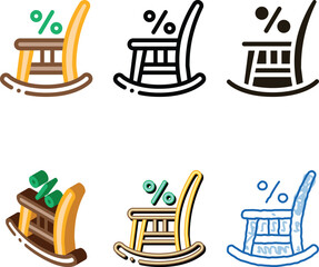 Obraz premium Rocking Chair Icon Vector. Outline Rocking Chair Sign. Isolated Contour Symbol diversity