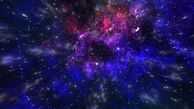 Abstract cosmic galaxy background with glowing stars and colorful nebula