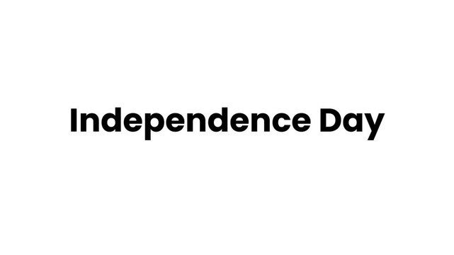 Independence Day United States Patriotic Text Animation with Letter by Letter Typing Motion Graphic