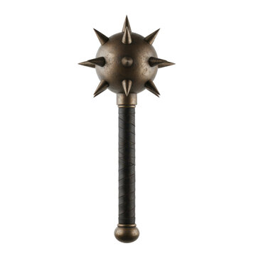 Medieval Spiked Mace Weapon with Leather Handle