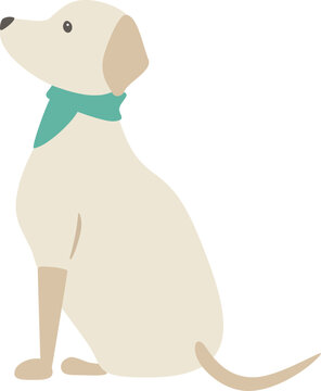 座っている犬の横向きの姿