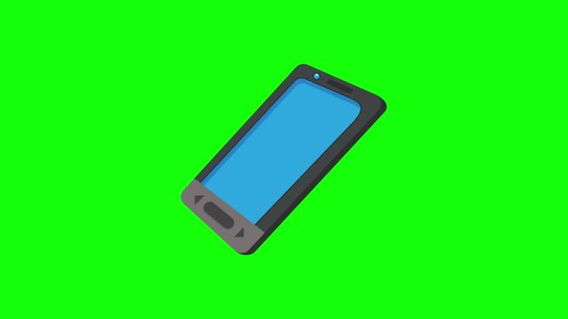 Close-up of Modern Smartphone with Large Screen on Bright Green Background