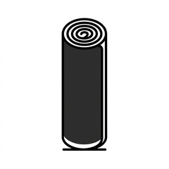 Fototapeta premium Fabric roll icon shows a textile spool ready for manufacturing and industrial sewing projects.