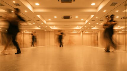 Fototapeta premium Elegant Dance in Modern Studio Setting