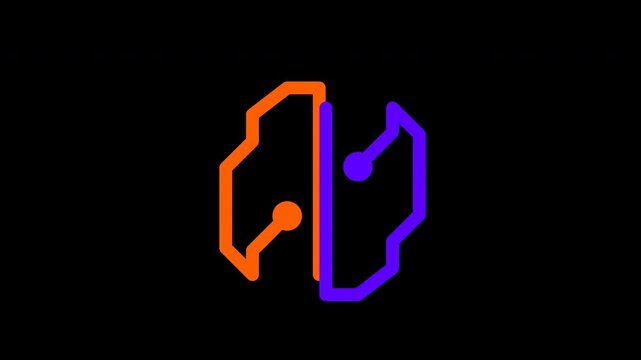 Artificial Intelligence Digital Brain Circuit Icon with Alpha Channel