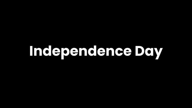 Minimalist Dark Mode Independence Day United States Patriotic Text Animation Letter by Letter Typing Motion Graphic