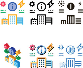 Obraz premium information about supply of electricity to house icon vector. information about supply minimal of electricity to house sign. color symbol