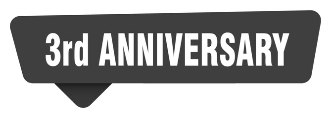 Obraz premium 3rd anniversary black sign isolated on transpatent background. 3rd anniversary sticker