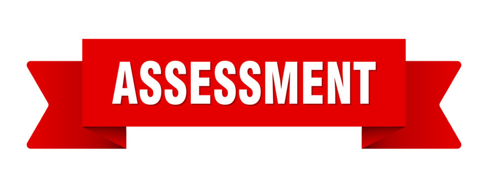 assessment ribbon isolated on transparent background. assessment ribbon